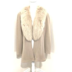 S. Nemeroff Vintage Wool Cardigan Sweater w/ Fur